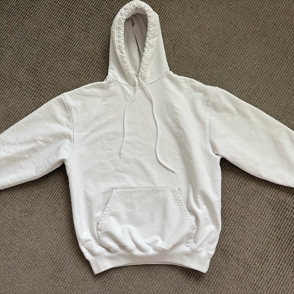Balenciaga White Hoodie with Black Logo - Picture 2 of 4